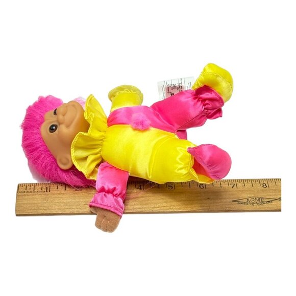 Vintage Russ Troll Doll Lot 2 Toy 7 inch Pink Clown and White Lamb 1990s - Picture 12 of 13